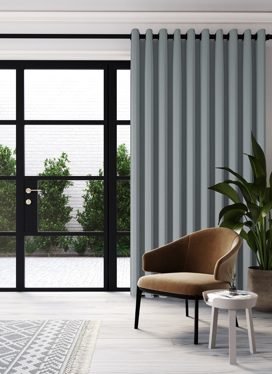 Image of Abel Slate Eyelet Curtain