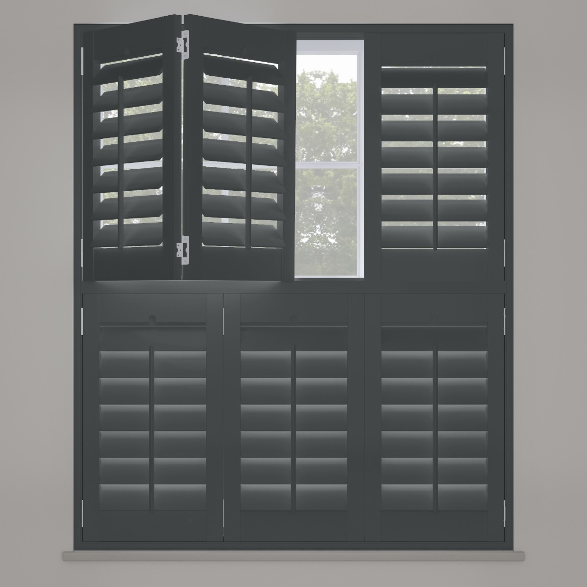Traffic Grey Tier On Tier Shutter