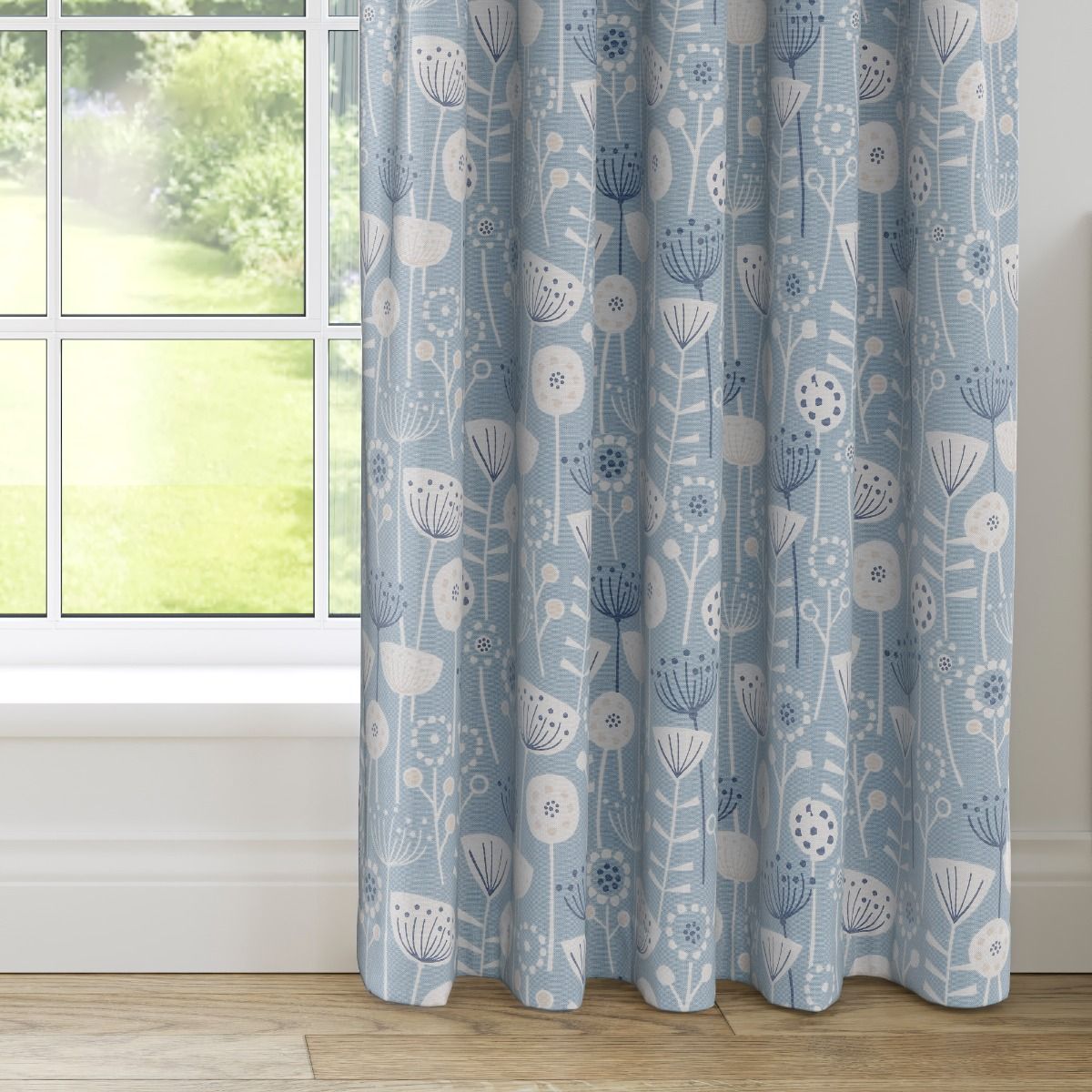 Parker Blue Eyelet Curtains Swift Direct Blinds