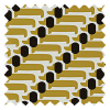 Orla Kiely Dog Show Yellow Pencil Pleat Curtain