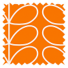Orla Kiely Jumbo Linear Stem Persimmon Pencil Pleat Curtain