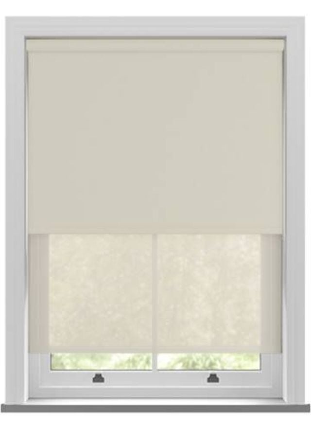 Bella Oyster & Nico Cream Double roller Blind