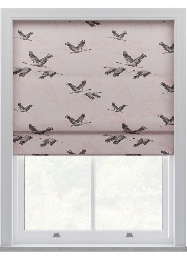 Laura Ashley Animalia Embroidered Blush Roman Blind