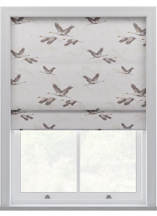 Laura Ashley Animalia Embroidered Pale Dove Grey Roman Blind