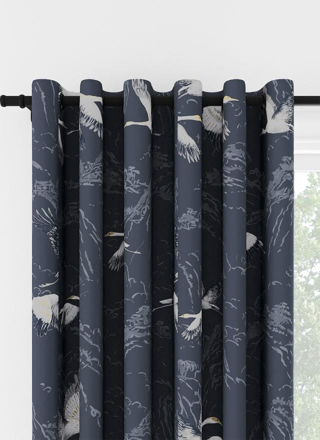 Laura Ashley Animalia Midnight Eyelet Curtain
