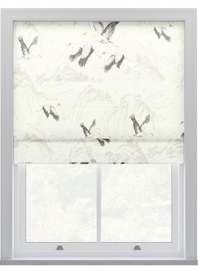 Laura Ashley Animalia Silver Roman Blind