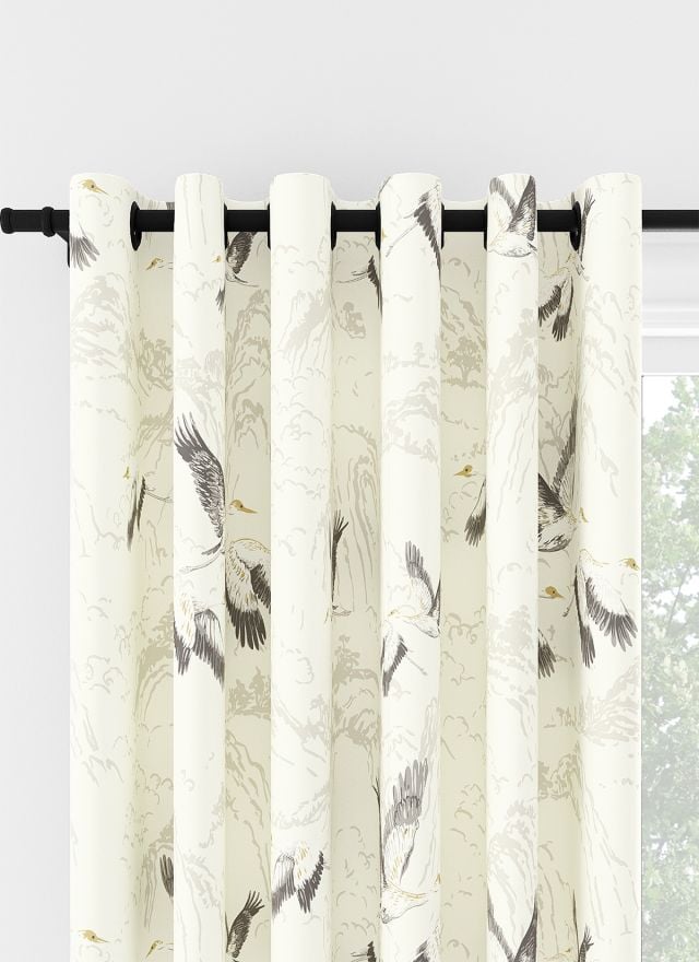 Laura Ashley Animalia Silver Eyelet Curtain