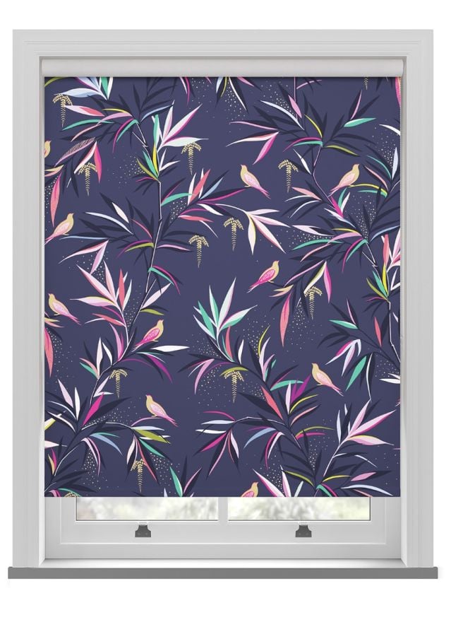 Sara Miller Bamboo Smokey Blue Roller Blind