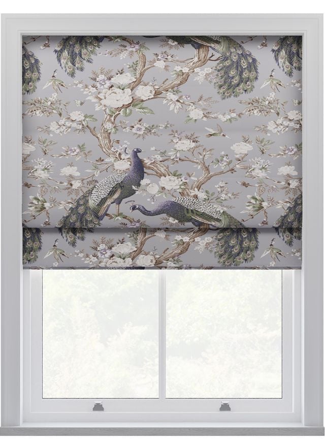 Laura Ashley Belvedere Velvet Pale Iris Roman Blind