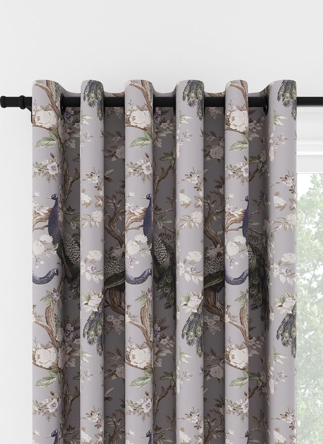 Laura Ashley Belvedere Velvet Pale Iris Eyelet Curtain