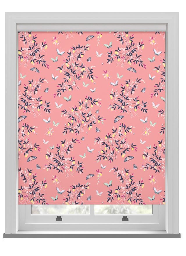 Sara Miller Butterflies & Trellis Peach Roller Blind