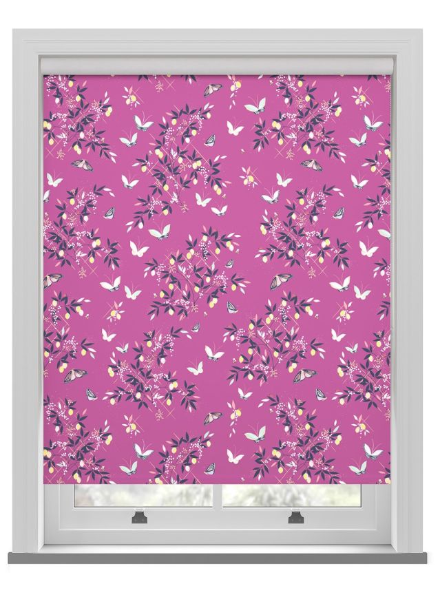 Sara Miller Butterflies & Trellis Purple Roller Blind