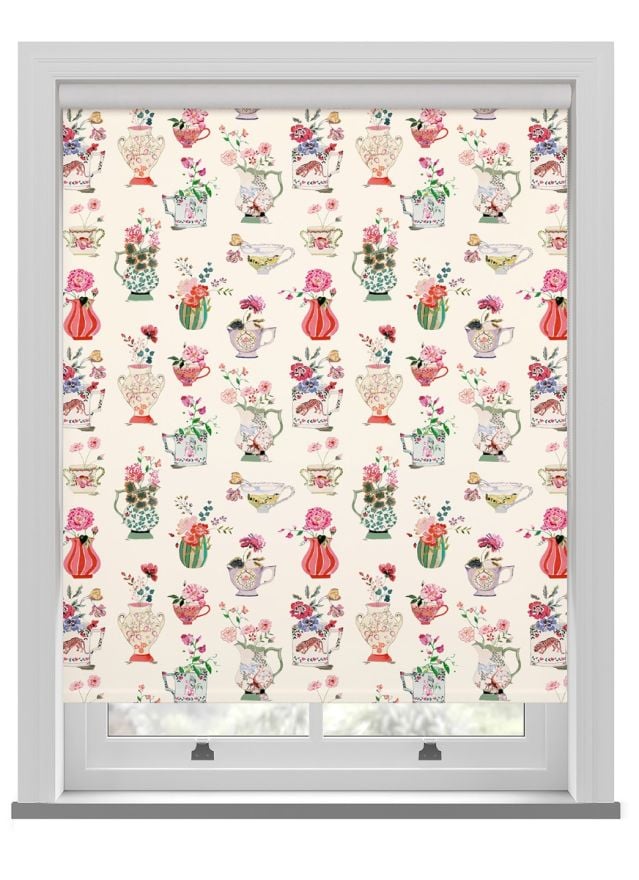 Cath Kidston Cups and Vases Cream Roller Blind
