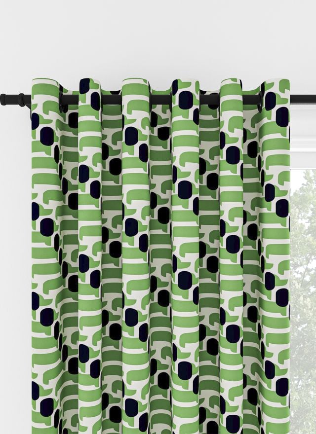 Orla Kiely Dog Show Green Eyelet Curtain