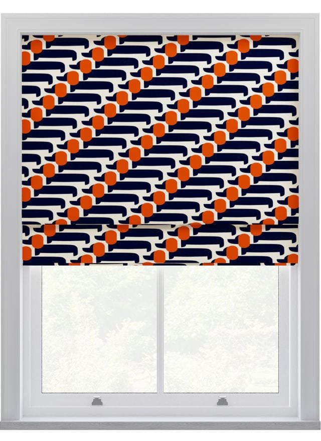Orla Kiely Dog Show Whale Roman Blinds