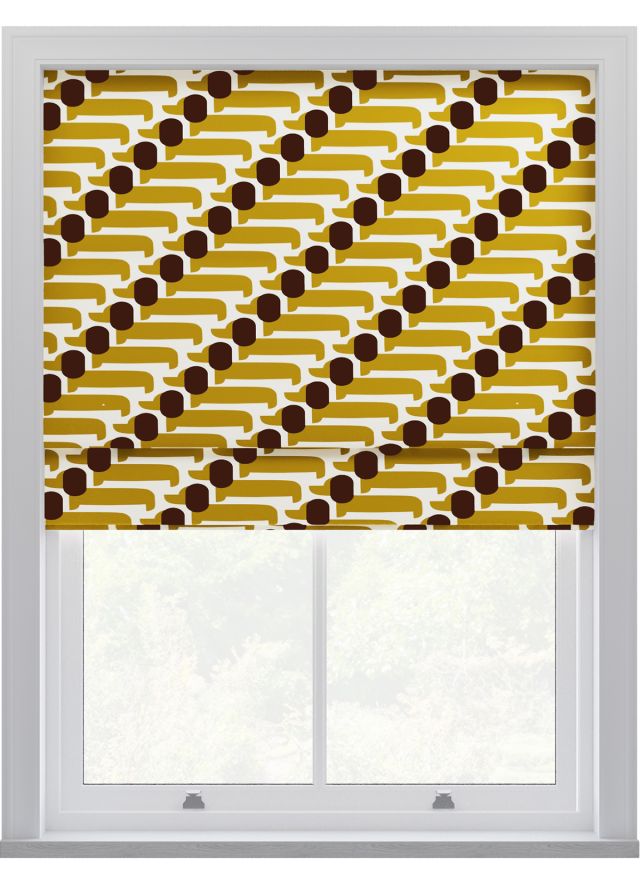 Orla Kiely Dog Show Yellow Roman Blinds