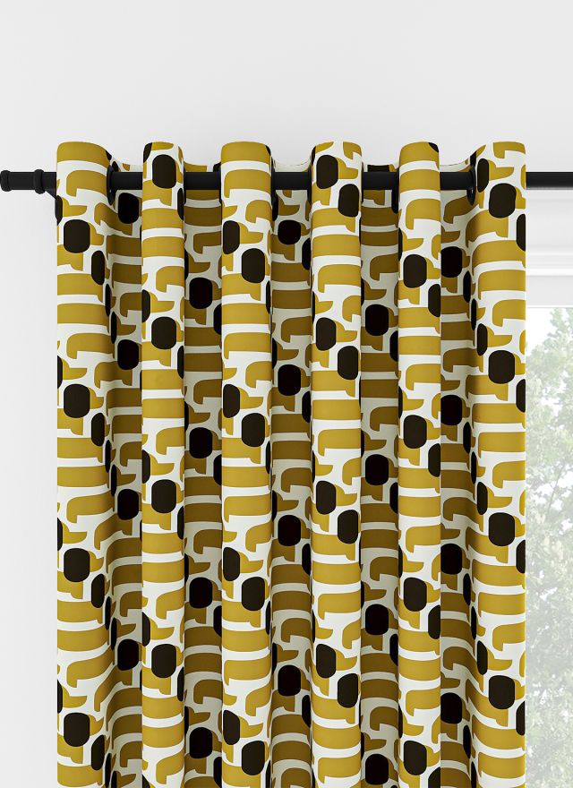 Orla Kiely Dog Show Yellow Eyelet Curtain