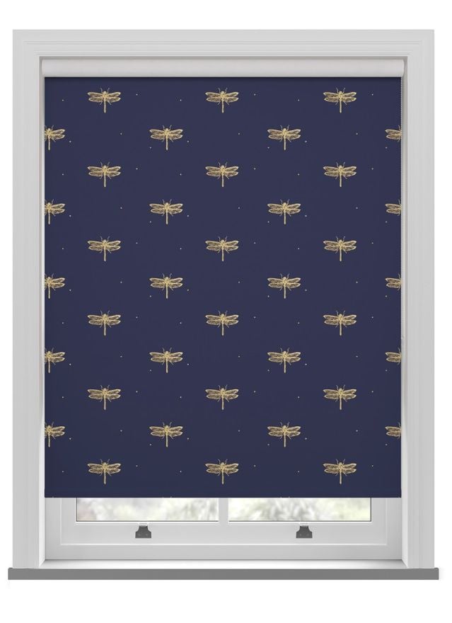 Sara Miller Dragonfly Navy Roller Blind