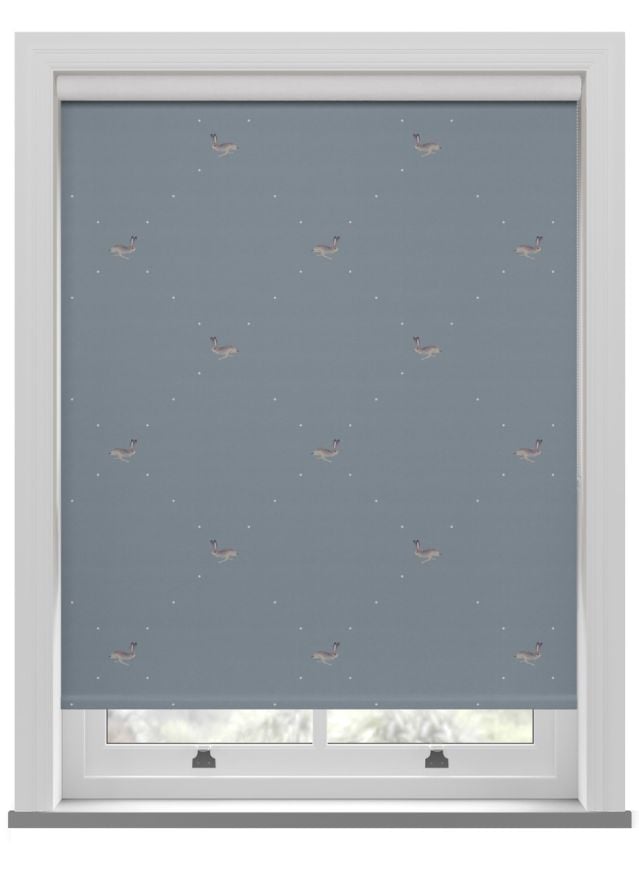 Sophie Allport Hare Teal Blue Roller Blind