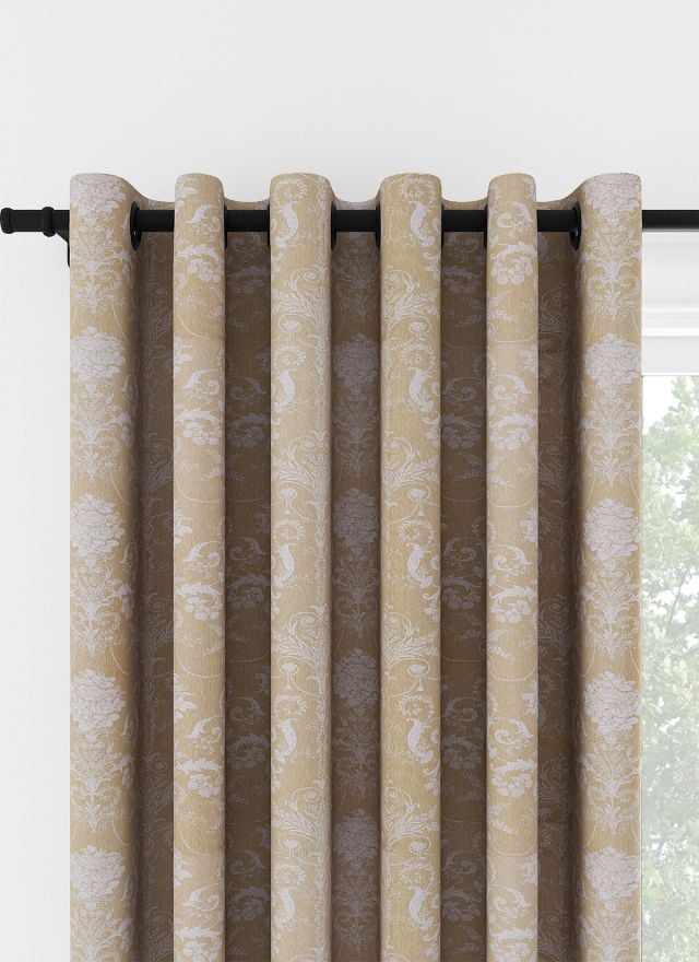 Laura Ashley Josette Woven Gold Eyelet Curtain