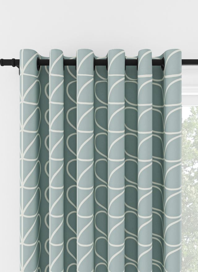 Orla Kiely Jumbo Linear Stem Aqua Eyelet Curtain