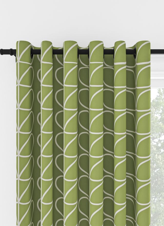 Orla Kiely Jumbo Linear Stem Chalky Green Eyelet Curtain