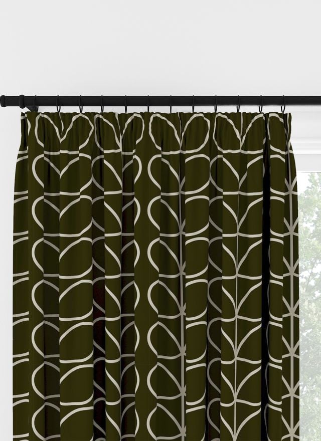 Orla Kiely Jumbo Linear Stem Kelp Pencil Pleat Curtain