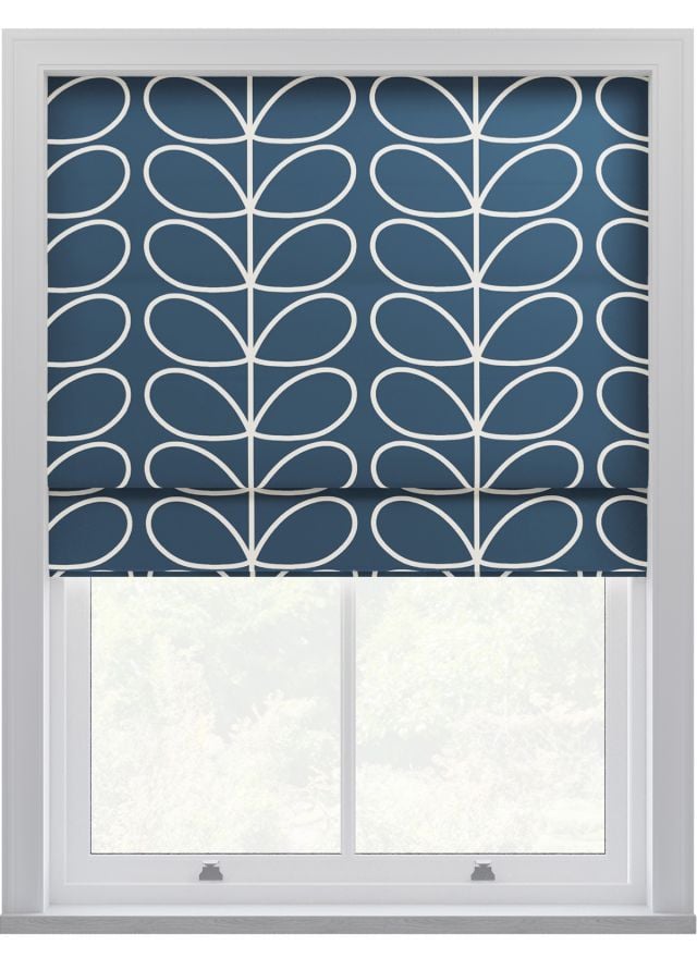 Orla Kiely Jumbo Linear Stem Marine Roman Blinds