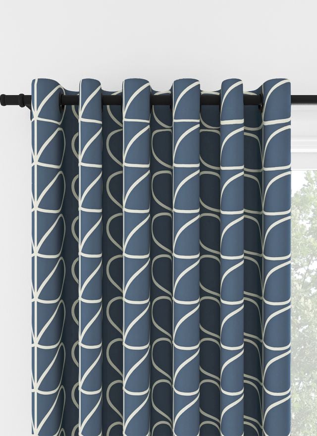 Orla Kiely Jumbo Linear Stem Marine Eyelet Curtain