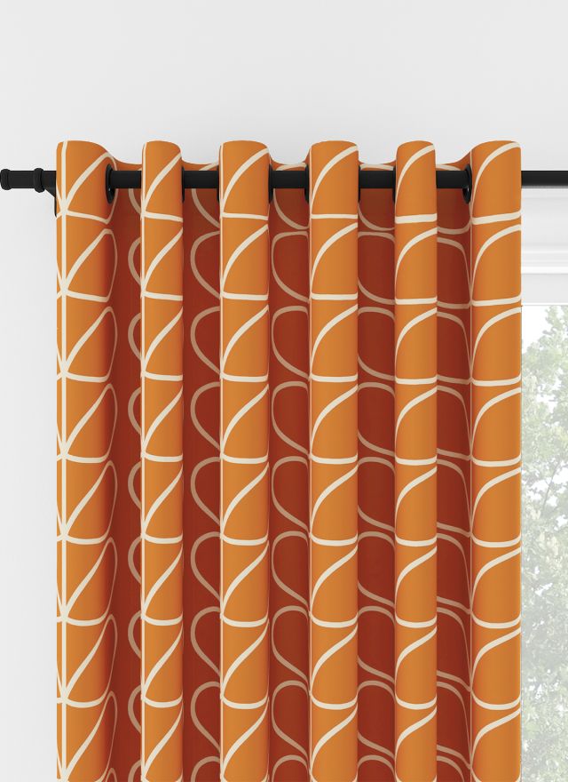 Orla Kiely Jumbo Linear Stem Persimmon Eyelet Curtain