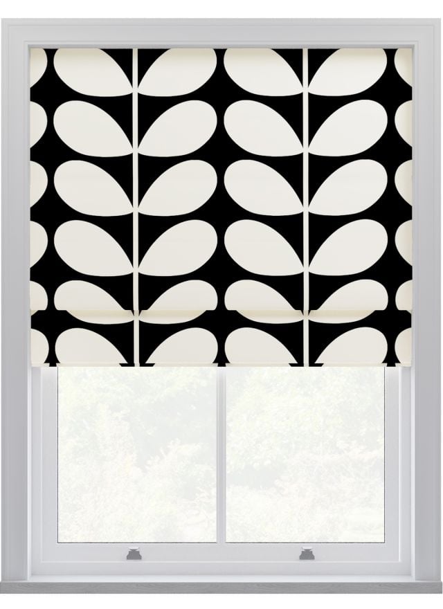 Orla Kiely Jumbo Solid Stem Black Roman Blinds