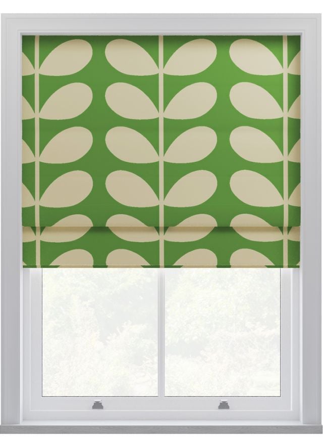 Orla Kiely Jumbo Solid Stem Green Roman Blinds