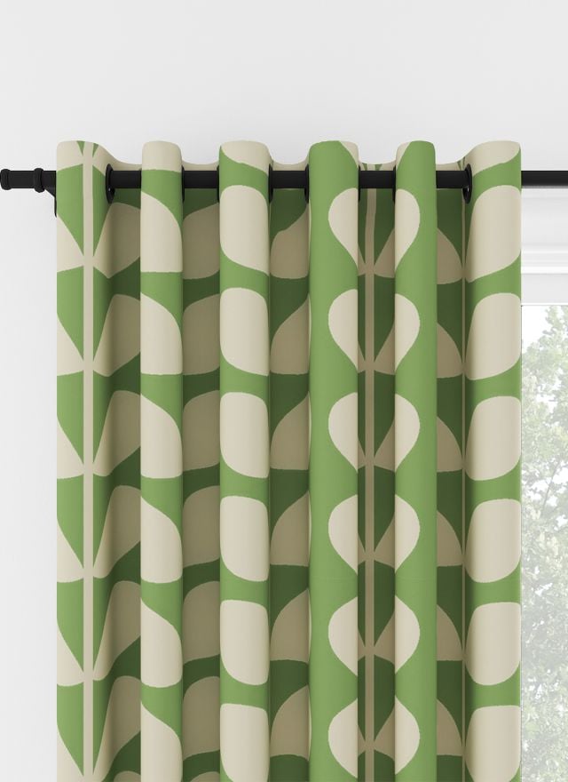 Orla Kiely Jumbo Solid Stem Green Eyelet Curtain