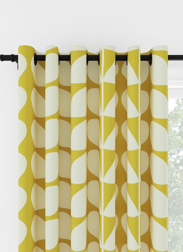 Orla Kiely Jumbo Solid Stem Yellow Eyelet Curtain