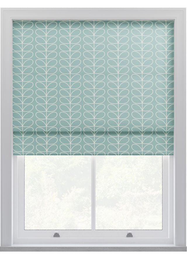 Orla Kiely Linear Stem Aqua Roman Blinds