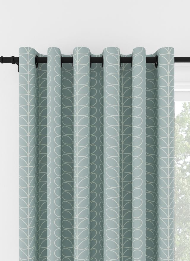 Orla Kiely Linear Stem Aqua Eyelet Curtain