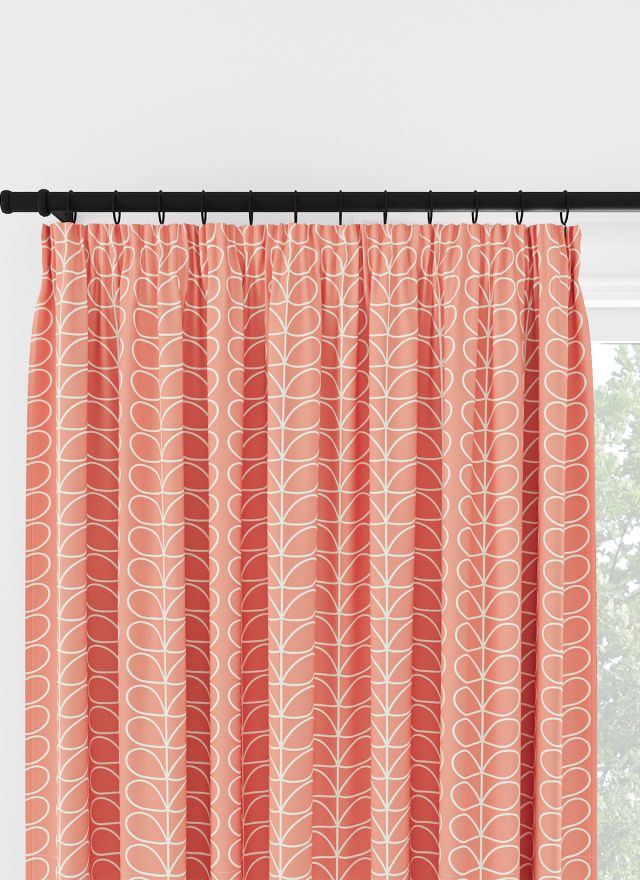 Orla Kiely Linear Stem Bubblegum Pencil Pleat Curtain