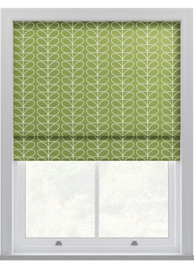 Orla Kiely Linear Stem Chalky Green Roman Blinds