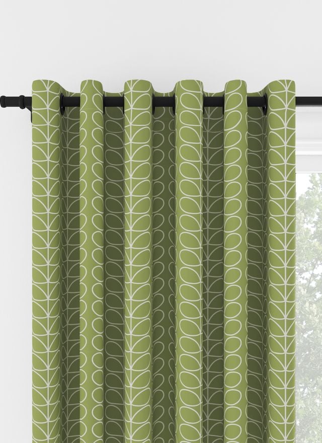 Orla Kiely Linear Stem Chalky Green Eyelet Curtain