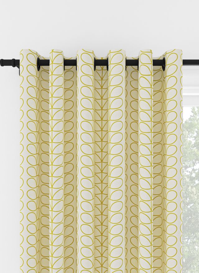 Orla Kiely Linear Stem Dandelion on Cream Eyelet Curtain