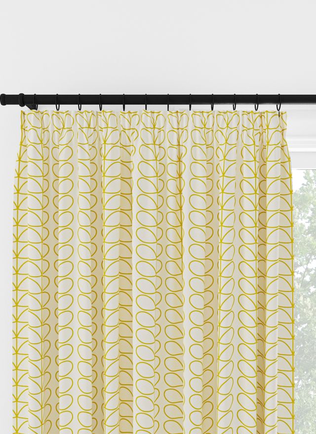 Orla Kiely Linear Stem Dandelion on Cream Pencil Pleat Curtain
