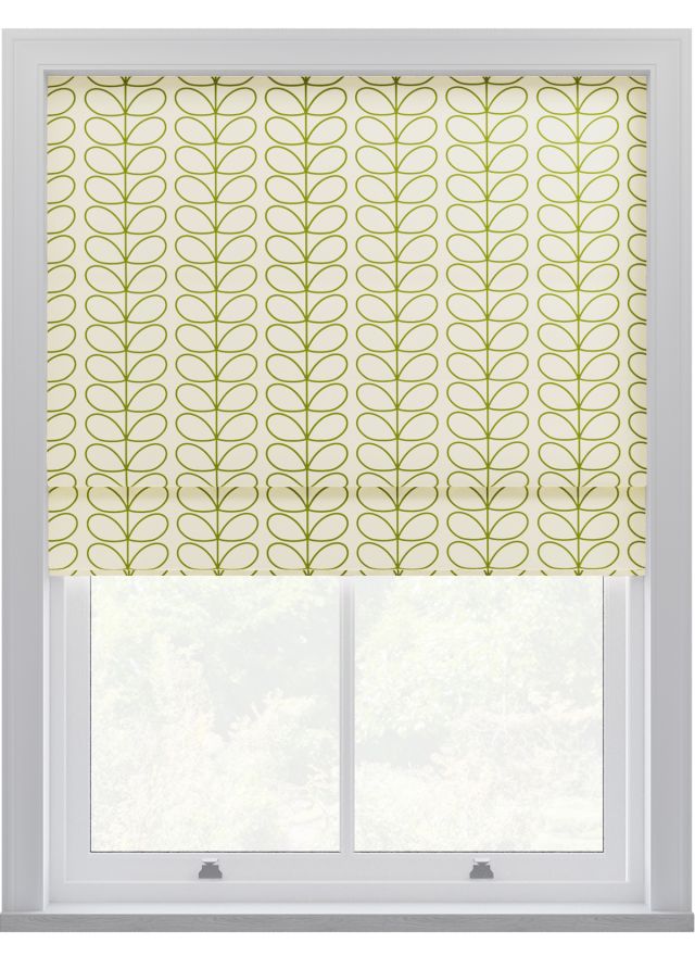 Orla Kiely Linear Stem Dark Grass Green Roman Blinds