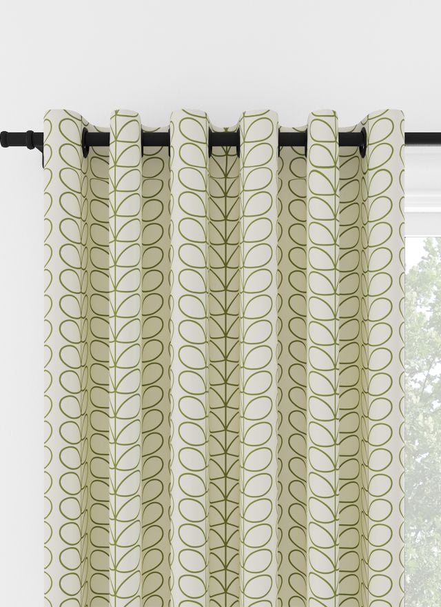 Orla Kiely Linear Stem Dark Grass Green Eyelet Curtain