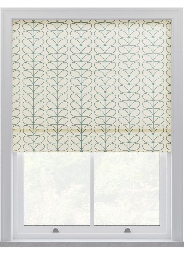 Orla Kiely Linear Stem Dark Powder Blue Roman Blinds