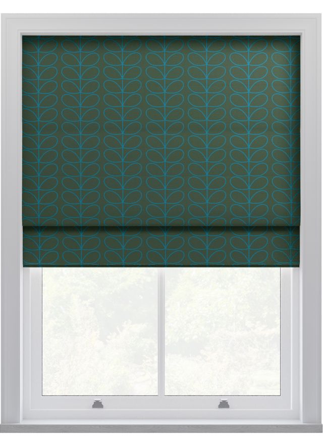 Orla Kiely Linear Stem Evergreen Roman Blinds