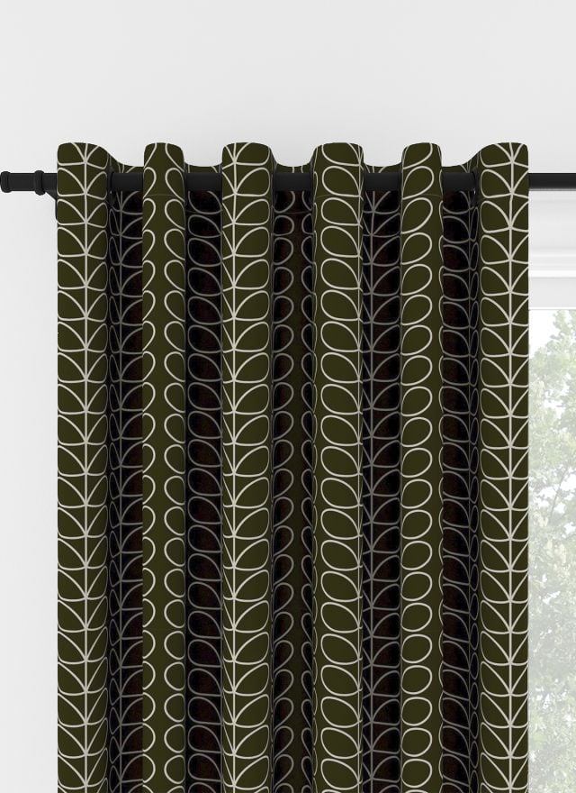 Orla Kiely Linear Stem Kelp Eyelet Curtain
