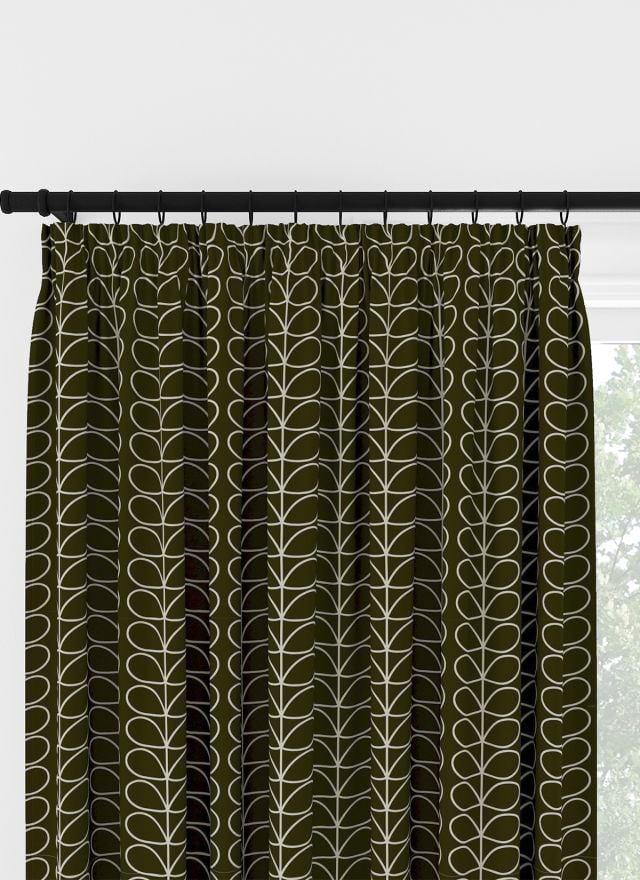 Orla Kiely Linear Stem Kelp Pencil Pleat Curtain