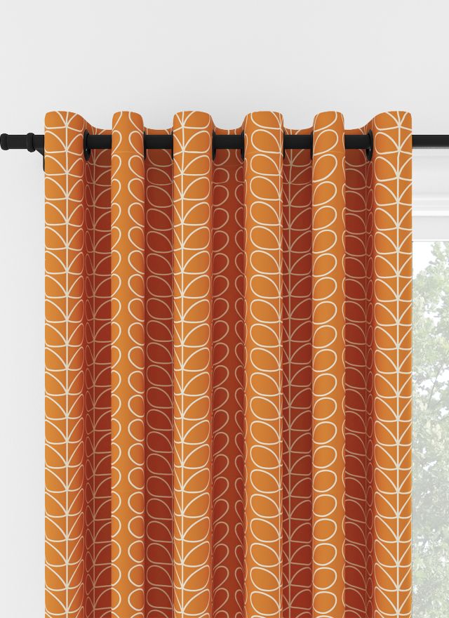 Orla Kiely Linear Stem Persimmon Eyelet Curtain