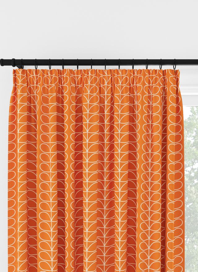 Orla Kiely Linear Stem Persimmon Pencil Pleat Curtain