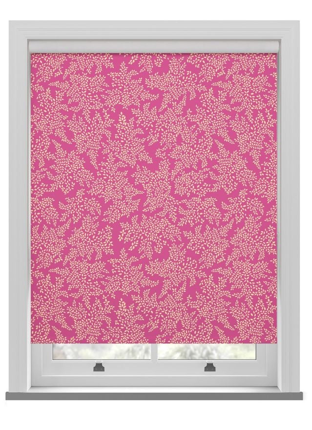 Sara Miller Little Leaves Fuchsia Roller Blind